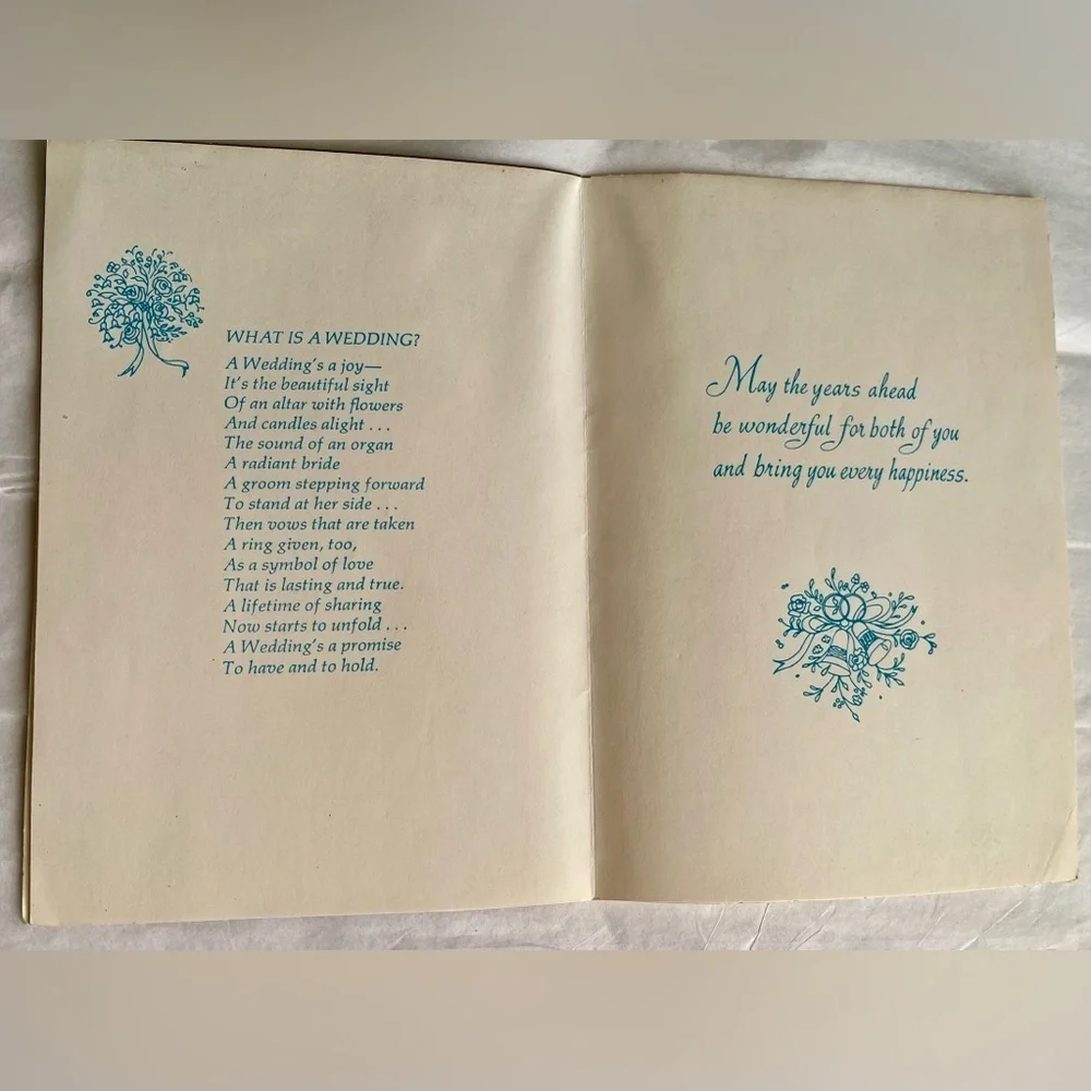 VTG Unused 1960’s What is a Wedding? Card Vintage For The Bride and Groom